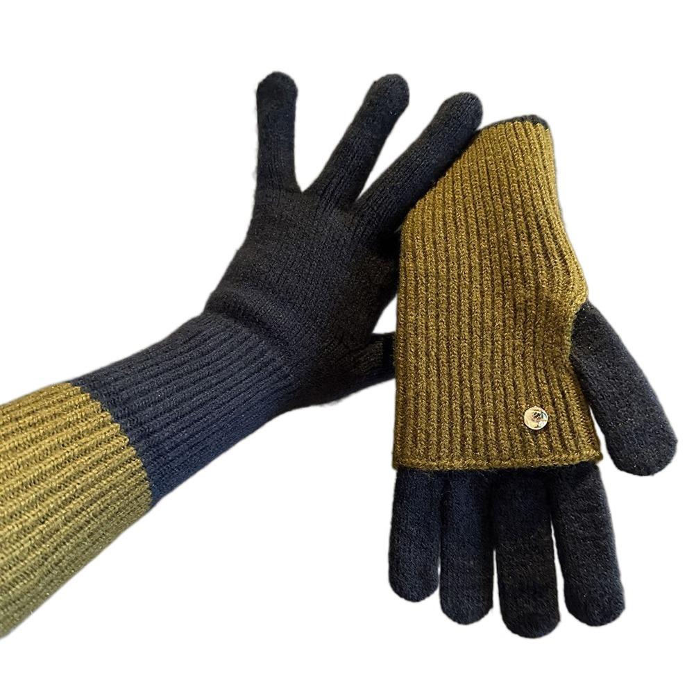 Thickened Five Finger Gloves Cold-proof Wool Knitted Fashion Mittens Men Women