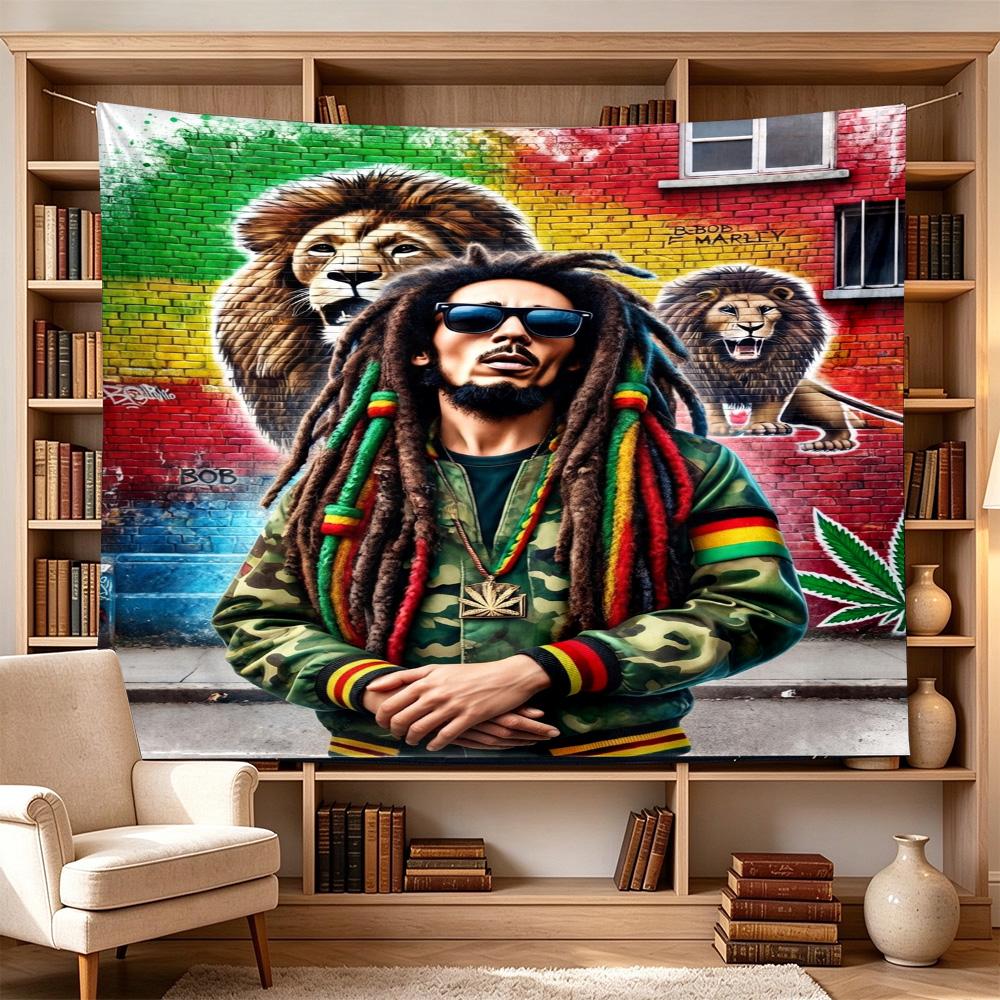 Bob Marley Reggae Music Legend Wall Hanging Decor Tapestry, Perfect Home Decor, Suitable for Dorm, Living Room, Parties