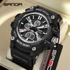 SANDA Fashion Men's Electronic Watch Multi Functional Outdoor Sports Waterproof Calendar Night Light LED Men's Watch