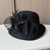 New brocade flower half-roll top hat summer breathable mesh visor hat women's fashion versatile sunscreen basin hat