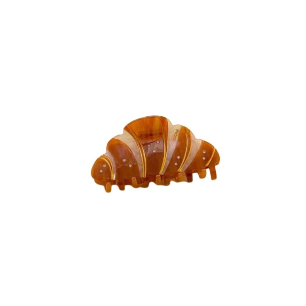 Korean Style Croissant Hair Claw Funny Headwear French Diamond Crab Clip Coffee Kawaii Acetic Acid Shark Clip Hair Accessories