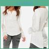 Elegant Lace Stitching Women's T-shirt Slim Fit Long Sleeve Cotton Top