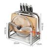 1pc Stainless Steel Knife Holder Kitchen Pot Lid Storage Rack Cutting Board Shelf Household Draining Rack Kitchens Accessories
