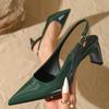 Fashion Pointed Toe Pumps Woman Sandals Patent Leather Elegant Office Woman Shoes Sexy Slingback High Heels Zapatos De Mujer