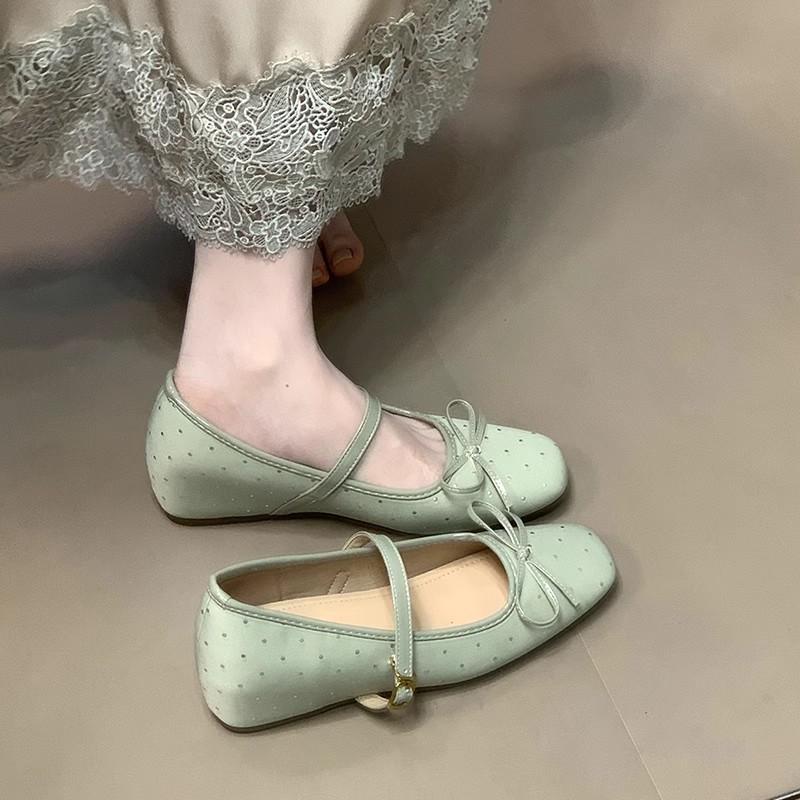 

Inner height increase black Mary Jane shoes spring and autumn new shallow mouth word with versatile single shoes women 40 зелёный