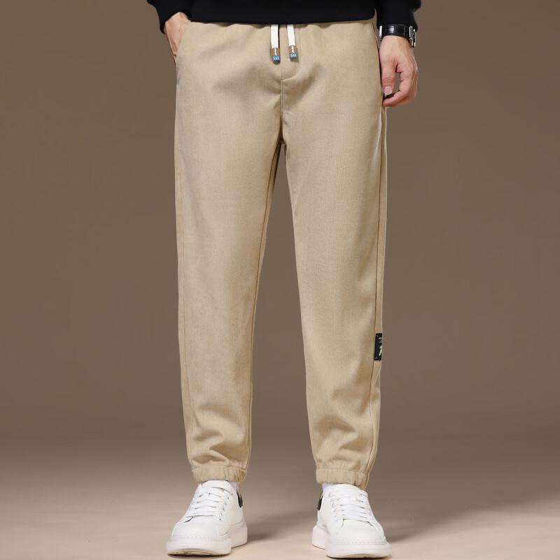 Yalu Men's Spring Solid Loose Fit Drawstring Jogger Pants