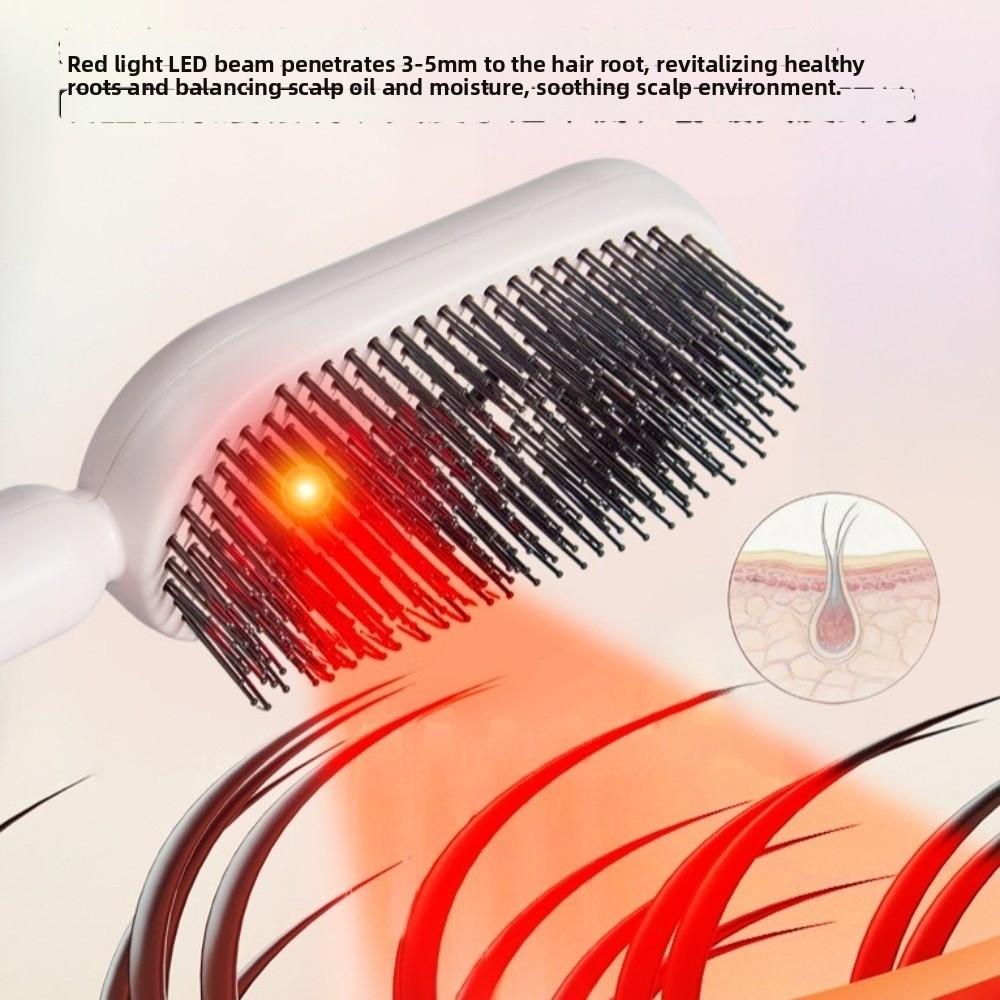 Multi-Function Red Light Spray Massage Comb Anti-Frizz Large Tank 2-In-1 Misting Hair Brush Gift