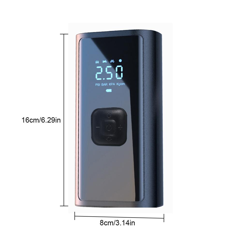 3-in-1 Car Wireless Air Pump with LED Light Portable Car Inflator Pump Bicycle Air Compressor for Automobile Bicycle Ball