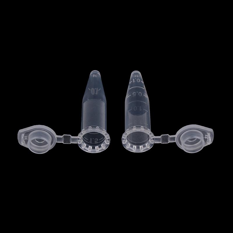 50Pcs 1.5 Ml Laboratory Transparent Micro Plastic Centrifuge Tubes With Snap Lid Container Lids For Laboratory Samples