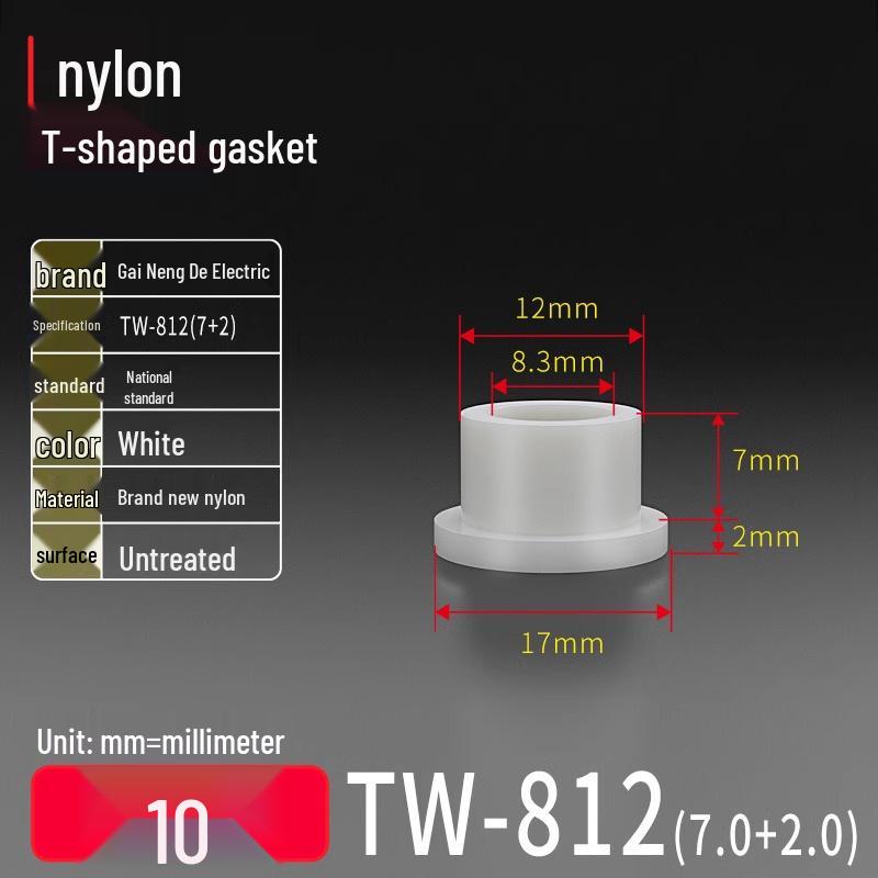 T-förmiger Nylon-Kunststoff-Dichtungsring und Schraubwellenhülse (Für dich: M2-M35)