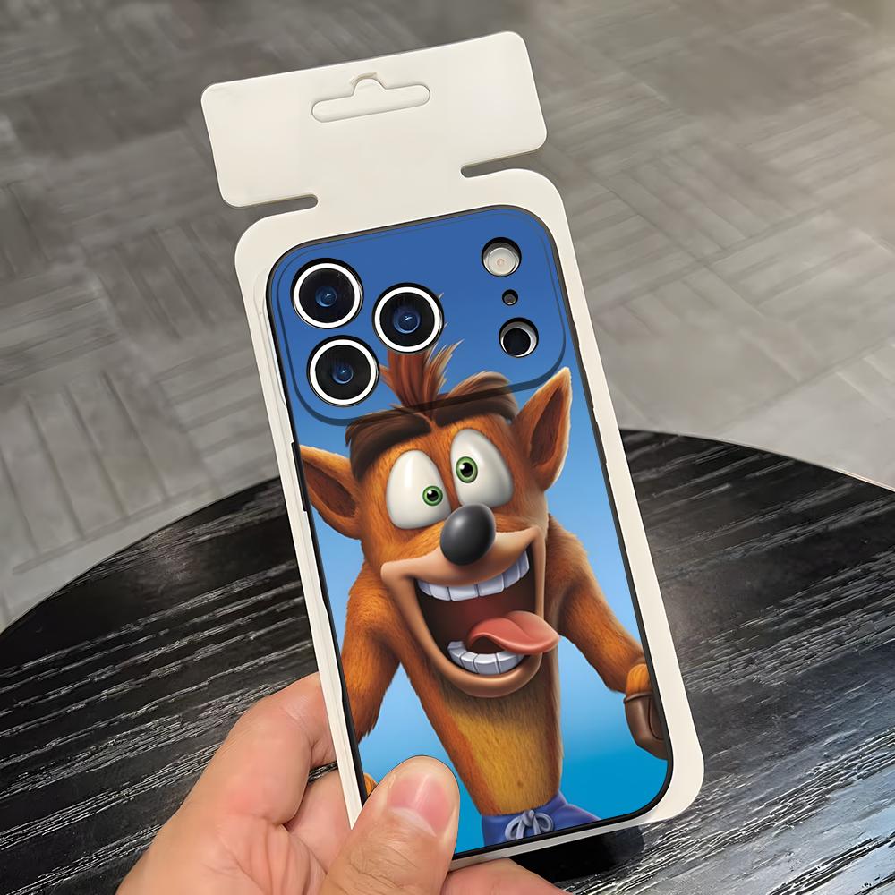 

Crash-Bandicoots-Game Phone Case For IPhone 17 Air 16 E Pro Max 15 14 13 Mini 12 Pro 11 Max Plus Black Soft Shell iPhone 12 Mini