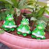 Pack of 3 Small Frogs Statues Ornaments for Indoor and Outdoor Use as Pot Lifters and Decorative Planter Risers Feet