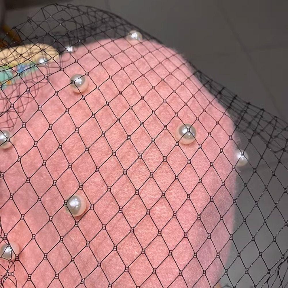 Pearl Wool Beret for Women Retro Beanie Caps Pumpkin Hat Painter Hat Banquet