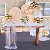 1pc Cake Photography Backdrop, Soft Tulle Curtain Fabric, Faux Pearl Organza Dessert Table Cloth, Fairy Style White Lace Background Prop