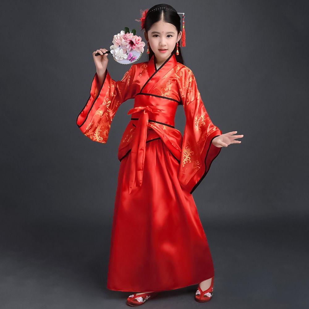Ethnic Children's Ancient Costumes Silk Robe Chinese Style Clothes Princess