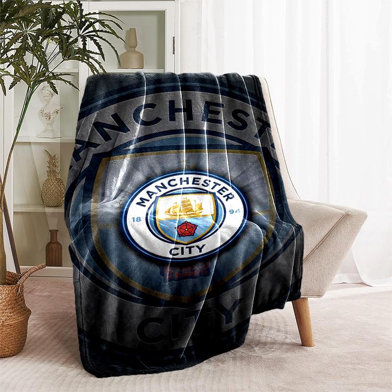 1pc Blanket - Manchester City Football Club Print Design, Lightweight Blanket for Sofa, Bed- Soft &Warm, Gift for All Seasons