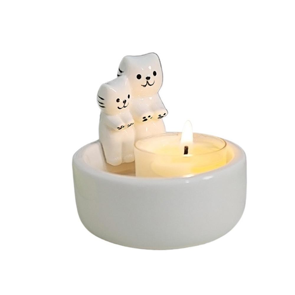 Ceramic Cartoon Animal Candle Holder Nordic Style Desktop Candelabrum Tealight Holder Home Decor