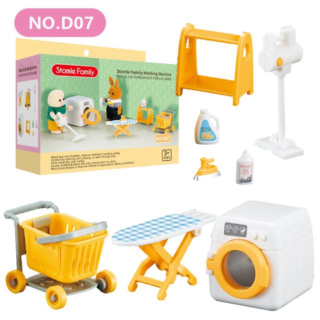 Non-Toxic Forest Animal 1/12 Dollhouse Furniture Bedroom Kitchen Bathroom Set Miniature Simulation Dolls Accessories Diy Toys Children