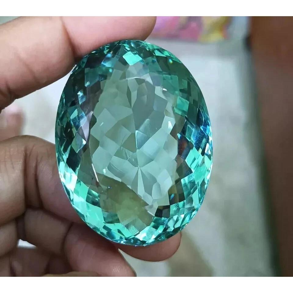 Certified Natural Ocean Blue Topaz Brazilian Oval Cut 220-222 Ct Huge Gemstone