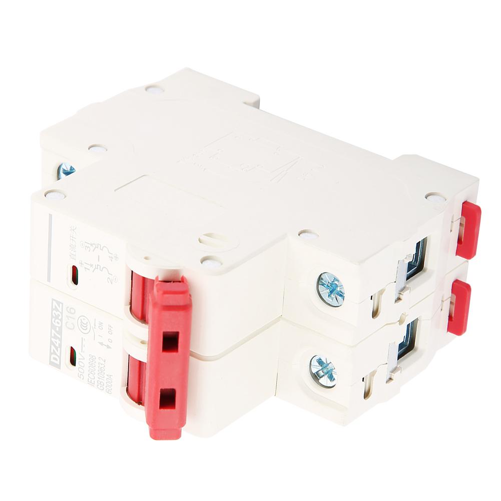 2P DC 500V 16A Mini Circuit Breaker MCB Safety Breaker DZ47 63Z 2P