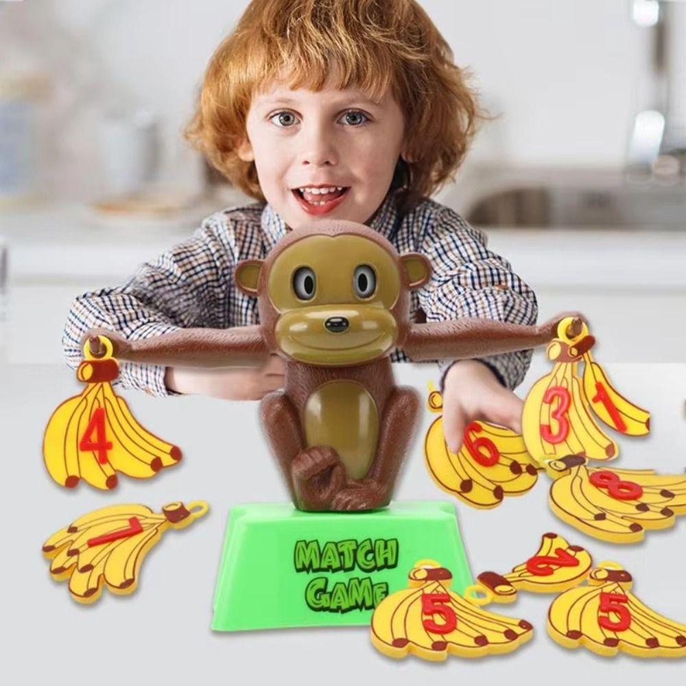 Learning Montessori Math Balance Toy Educational Banana Monkey Math Game Friends