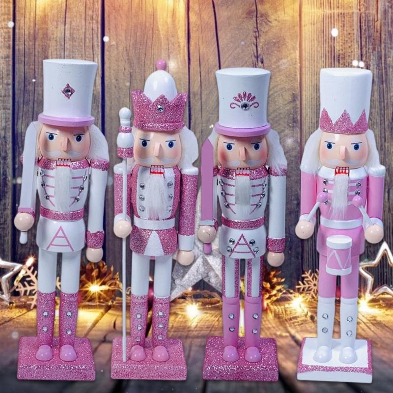 Christmas Theme Figurine Wood Decorations Statue for Office Unique Desktops Ornament Tabletop Decorative Sculpture