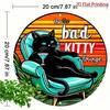 Vintage Black Cat Cartoon Metal Wall Sign 8x8 Inch Retro Home Decor
