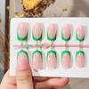 30Pcs Medium Length Press On Nails Nude Pink Fake Nails Simple French Tip Nails  For Girl