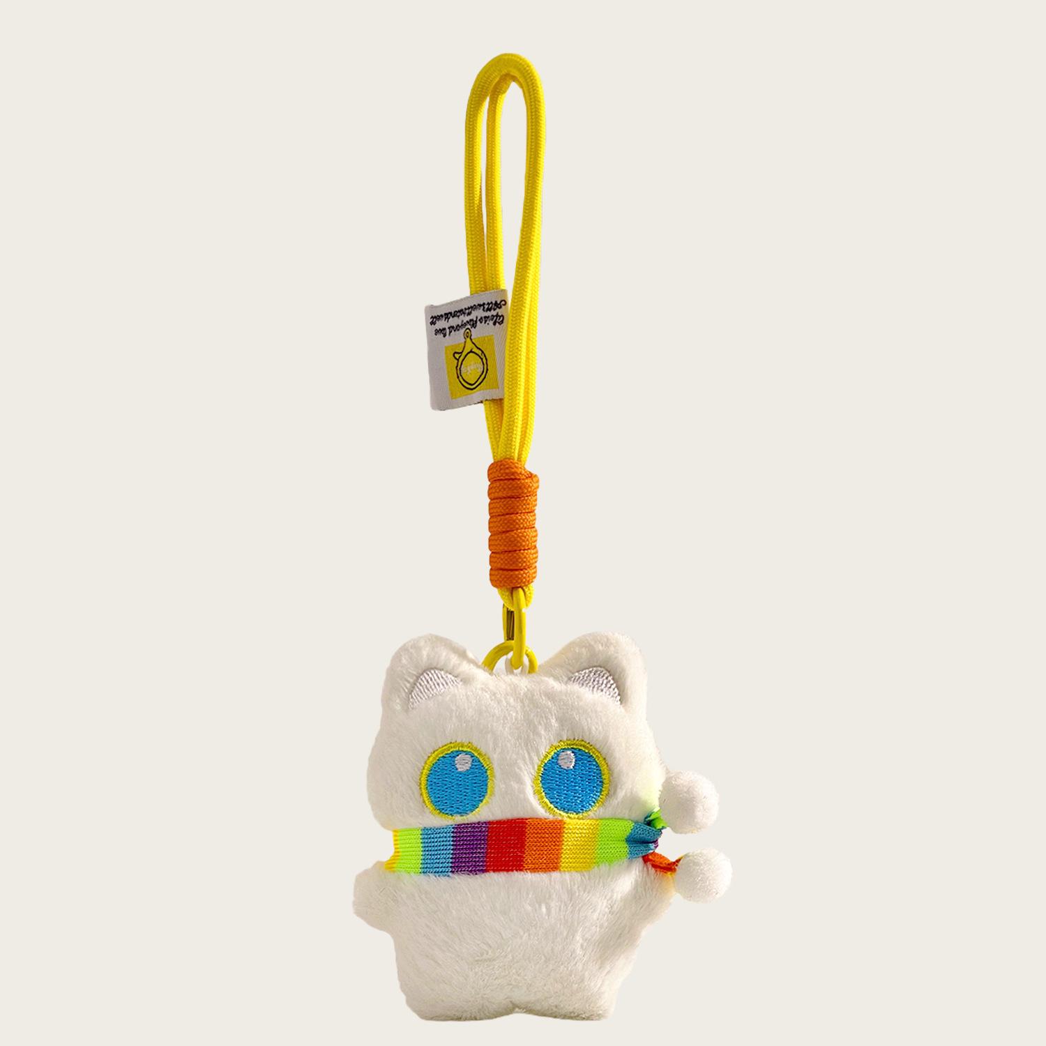 Cute Cute Big-Eyed Little Black Cat Plush Doll Bag Pendant Doll Keychain Couple Birthday Gift Pendant