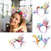 Party Star Purple Cake Hair Decoration Headpieces Adjustable Twisted Bar Birthday Headband for Women and Girls