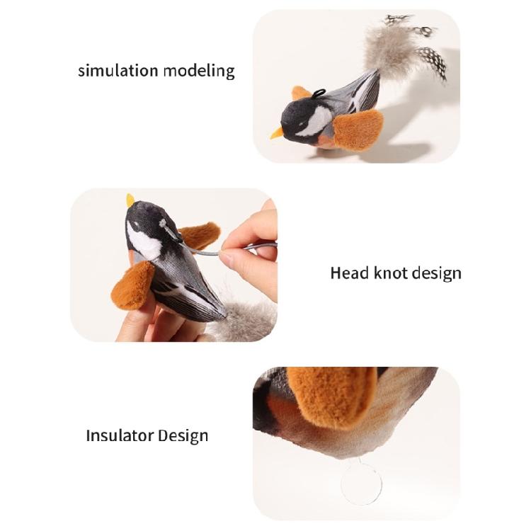Cartoon Kitten Squeaky Toy Attractive Bird Shape Small Kitten for Cats Teething