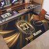 Tapete Personalizado Padrão Boston Bruins Estampa Nome Texto Macio Antiderrapante Tapete de Chão para Decoração Interna de Casa