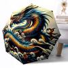 Enchanted Dragon Fantasy Outdoor Automatic Umbrella Compact 8-Rib Design Durable Plastic & Iron Travel Essential Fashionable Accessory Spiritual Gift