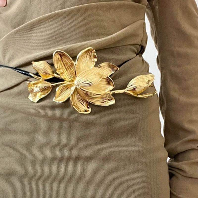 Elegant  Flower Waist Belt Belly Chain Waist Rope Belt for Female Body Jewelry Lady Dress Belt Waist Decoration