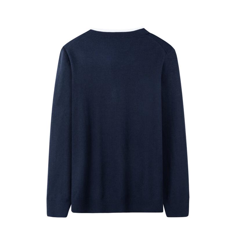 Shanshan Men's Faux Two-Piece Wool Blend Business Casual V-Neck Sweater