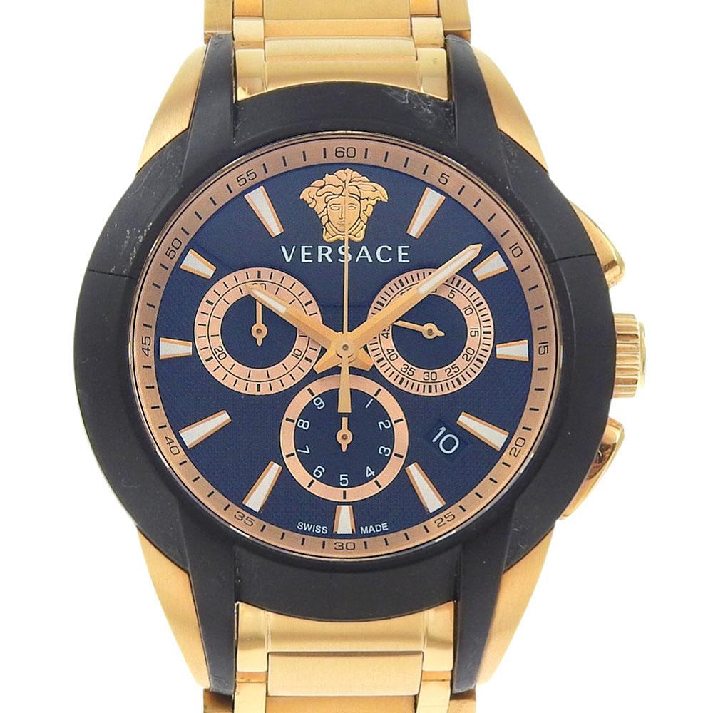 

VERSACE Watches M8C80D009 S080 gold/black blackDial Stainless Steel Quartz Chronograph Women Used