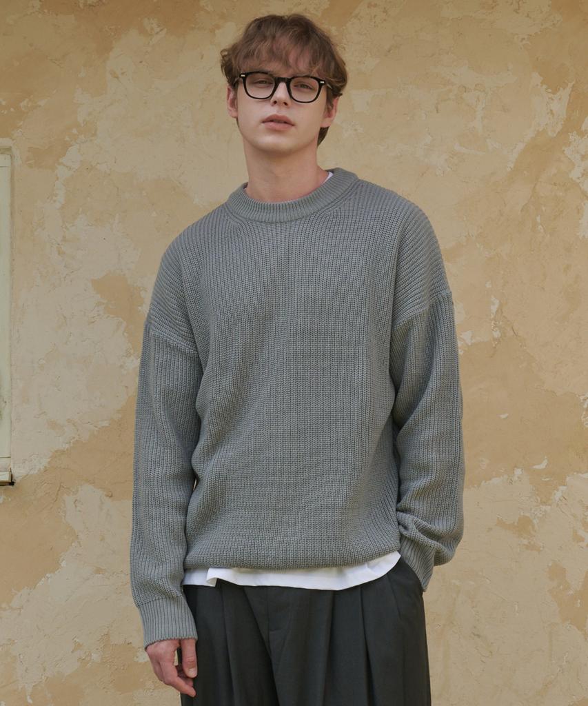 ESN [2Pack] Punched Round Neck Oversized Knit