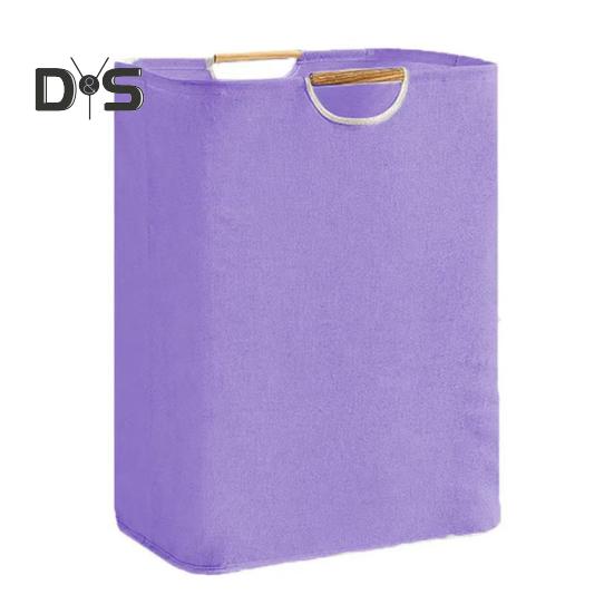 

Корзина для белья с бамбуковой ручкой, складная конструкция, большая вместимость, водонепроницаемая тканевая корзина для белья M фиолетовый