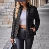 Women S Slim Fit Short Stand Collar Lightweight Cotton Jacket