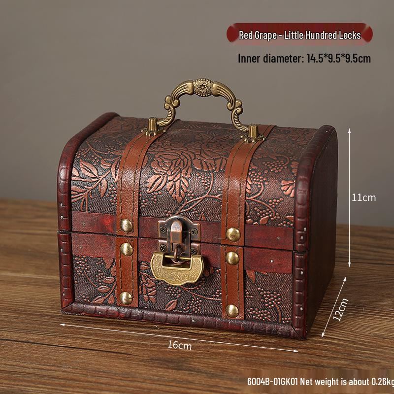 Classic Wooden Lockable Storage Box with Handle – Creative Gift Packaging for Jewelry and Accessories