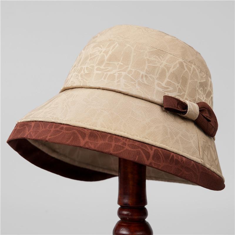

Spring and autumn women s big eaves ancient bucket hat thin sunshade casual fragrant cloud yarn basin hat autumn cloth hat M（56-58cm）