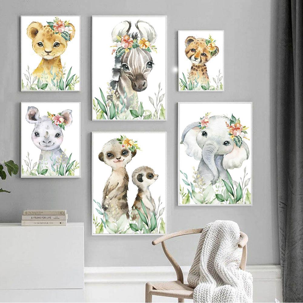 Graffiti Art Animal Canvas Painting Funny Pony Elephant Tiger Wall Art Poster Living Room Bedroom Home Decoration Mural No Frame