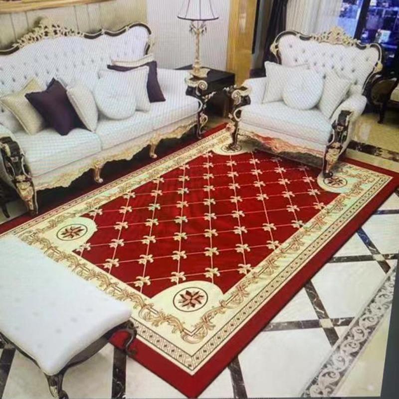 European Retro Floral Large Carpet for Living Room Luxury Decoration Rug Non-slip Bedroom Cloakroom Washable Soft Mat Rugs