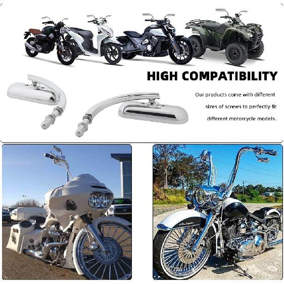 Chrome Oval Shape Motorcycle Mirrors,Upgrade Rearview Motorcycle Mirrors Compatible with Harley Road King Softail Street Glide Electra Dyna And More