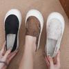 Pantofi de pânză albi mici în stil național cu talpă groasă pentru femei 2025 noi retro noi pantofi casual chinezești pantofi leneși de pescar cu un singur pedal