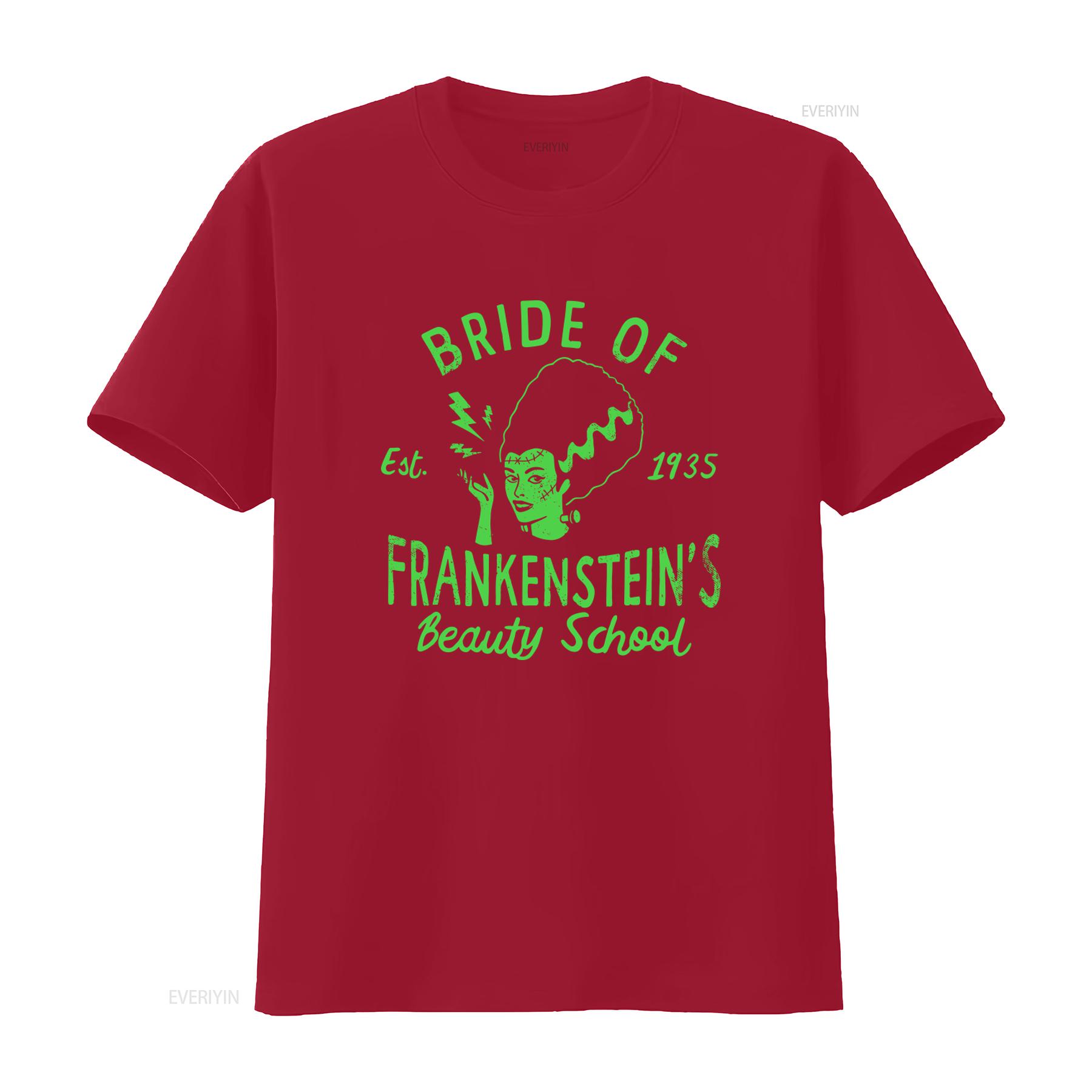 Bride Of Frankenstein Beauty School Mom T Shirt Est 1935 Sarcastic Funny Halloween Costumes vintage Washed Breathable graphic S