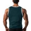 Men's Knit Vertical Stripes Fitness Exercise Slim-fit I-block Color Vest