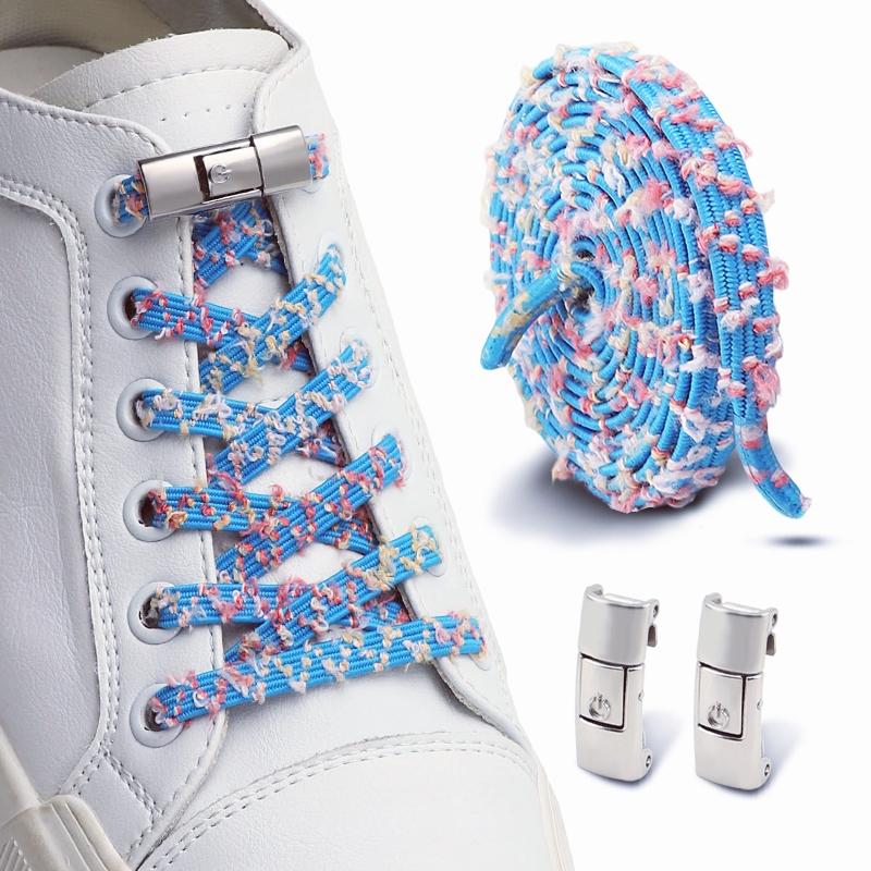 Druckverschluss Metall Schnürsenkel-Clips Schnürsenkel ohne Binden Elastische Schnürsenkel-Endkappen Faulen Sneaker Schnürsenkel-Schlösser