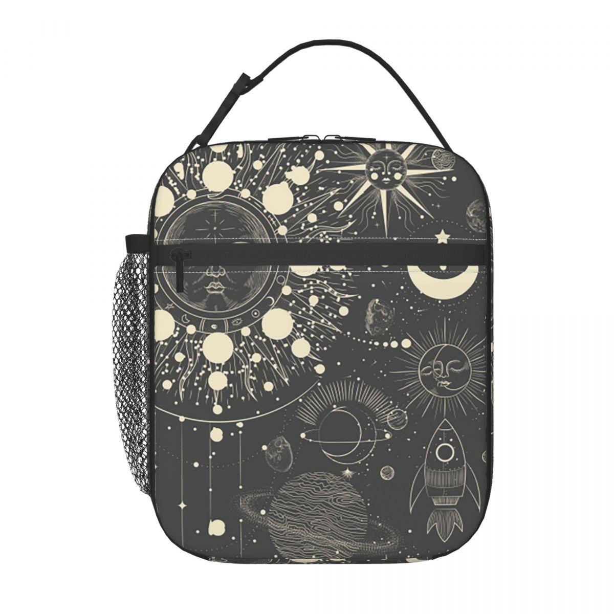 

Sun And Moon Pattern Insulated Lunch Bag for Women Kids Portable Food Boxes Thermal Lunch Box Tote One Size