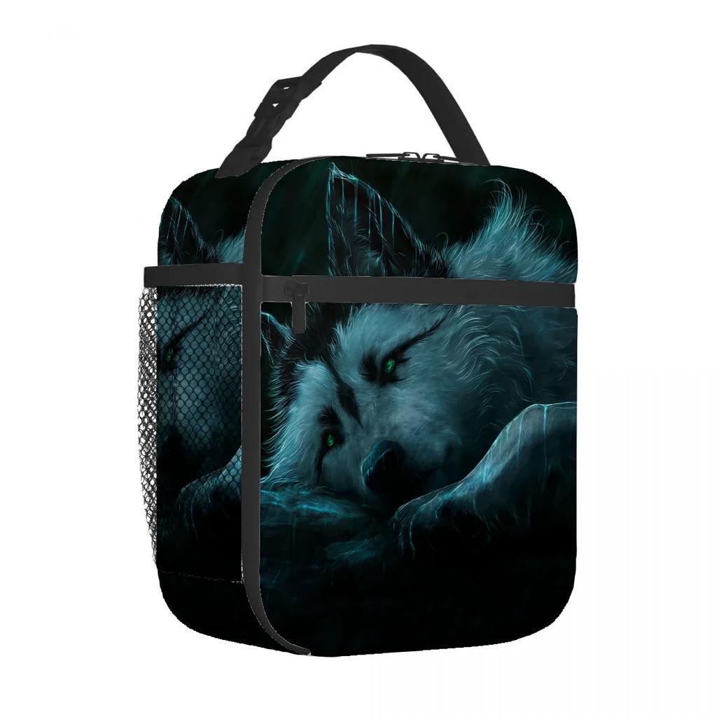 Wolf Angry Animal Lunch Bag Portable Aluminum Foil Thickened Insulated Lunch-Bag Gift Waterproof Lunchs Tote Bags